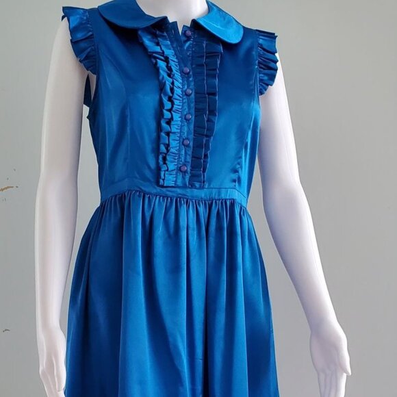 Kensie Pretty Blue ruffled dress Size M - Picture 1 of 4